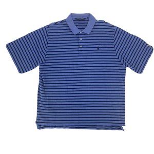 Men's Polo Golf Ralph Lauren Polo Shirt Blue‎ Black Stripes XL 100% Pima Cotton